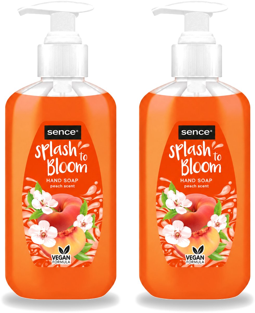 2 x Sence – Handzeep – Splash To Bloom Peach – 500 ml - Voordeelverpakking - 2 stuks
