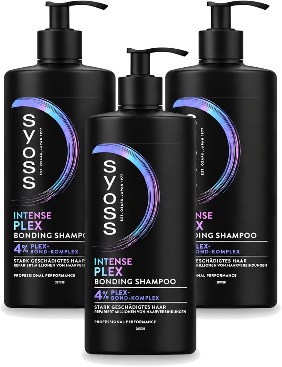 3 x Syoss – Shampoo – Intense Plex – 440 ml - Voordeelverpakking - 3 stuks