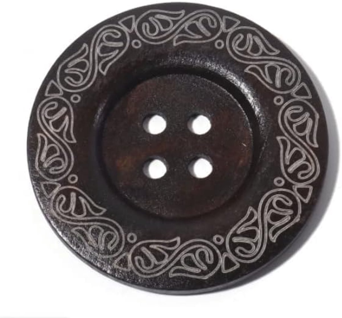 Knoppen 5 stuks 60mm 4-gat rond koffiebruin viergaats knop