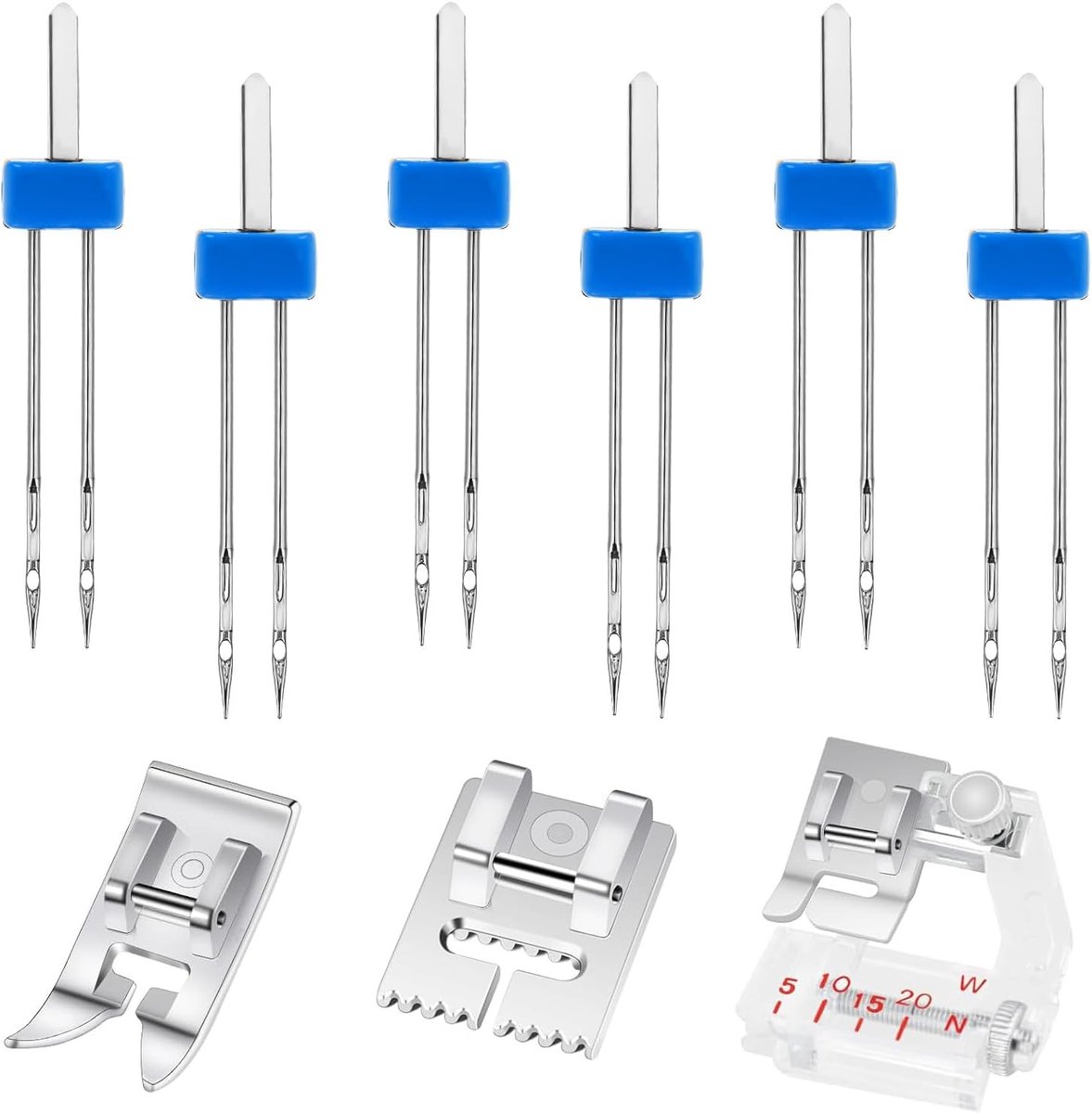 9 stuks Naaimachinenaald Tweelingnaald Jersey Tweelingnaalden Stretch voor Naaimachine 3 maten 2,0/90, 3,0/90, 4,0/90 Naaimachine accessoires Jersey naalden voor Naaimachine Dubbele naald