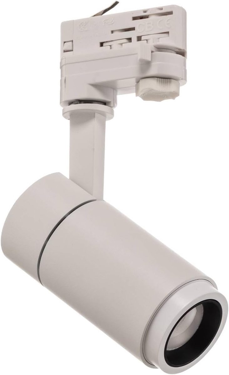 LED railverlichting Nanna in Wit uit aluminium o.a. voor werkkamer/kantoor, inclusief lichtbron - railsysteem 3-fase-rail