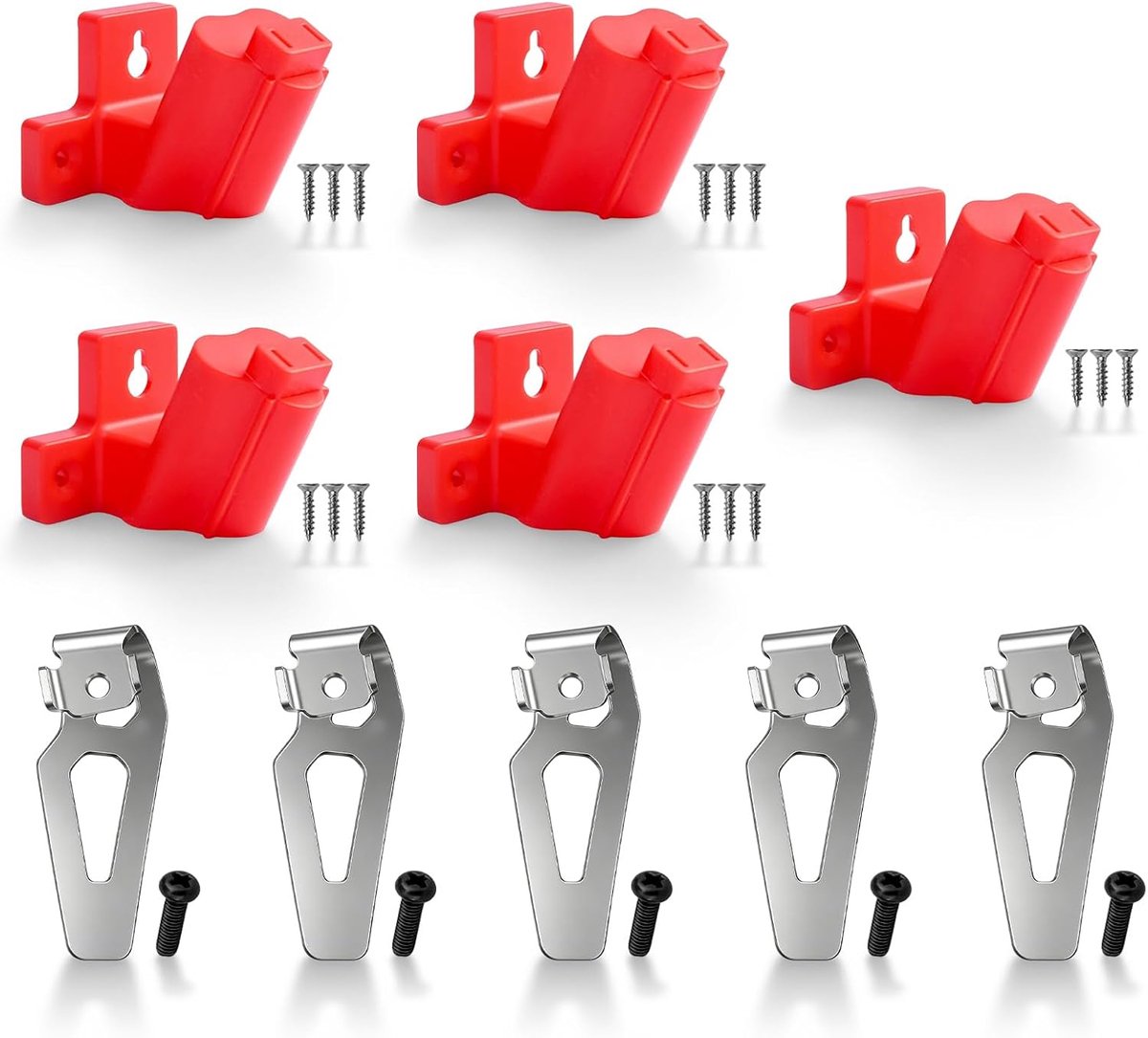 5 stuks gereedschapshouders voor Milwaukee 18V boormachine en accuhouder voor Milwaukee M18 accu, gereedschapshouder, boormachine met riemclip, haak voor werkplaats en gereedschapsorganisatie