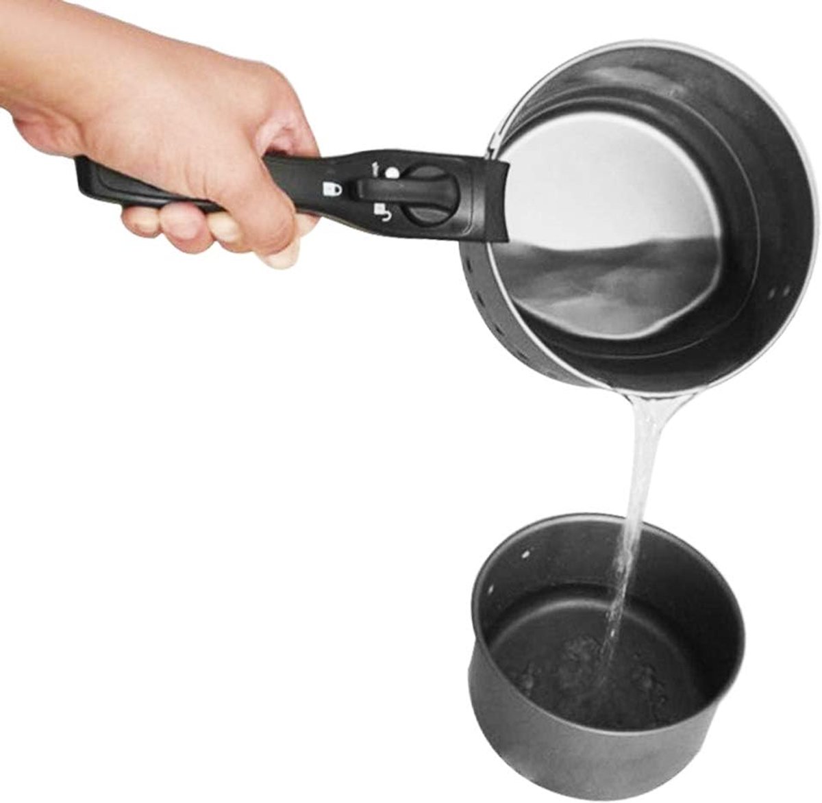 Vervangingshandvat voor Kookgerei Pannen en Bakvormen, Zwart Grip Handvat voor Staalpan Sautépan Frituurpan en Kom
