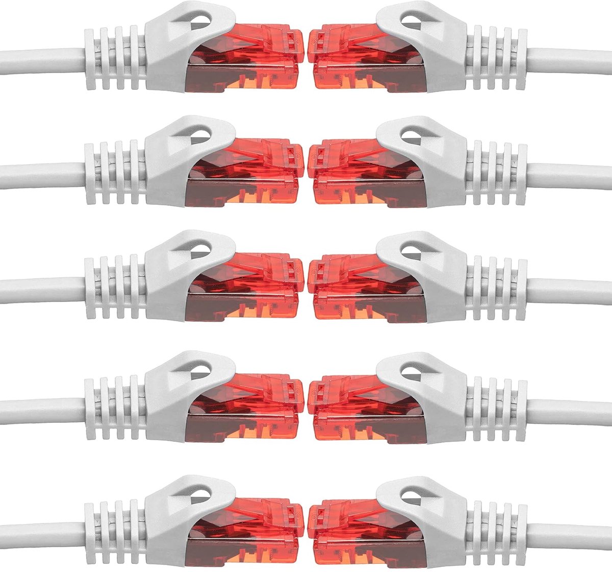 Ethernet Cable Ethernetcabel Kabel 0,75m wit - 10 stuks - Patchkabel RJ45 Connector LAN Internetkabel Netwerkkabel compatibel Playstation 5 PS5 PS4 Switch Xbox Router