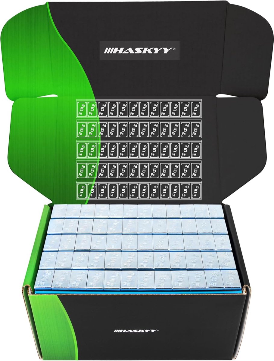 HASKYY 6 kg adhesive weights, 12 x 5 g, galvanised, balancing weights, 100 x glue bars, balancing weights 60 g, 12 x 5 - ShopVlot
