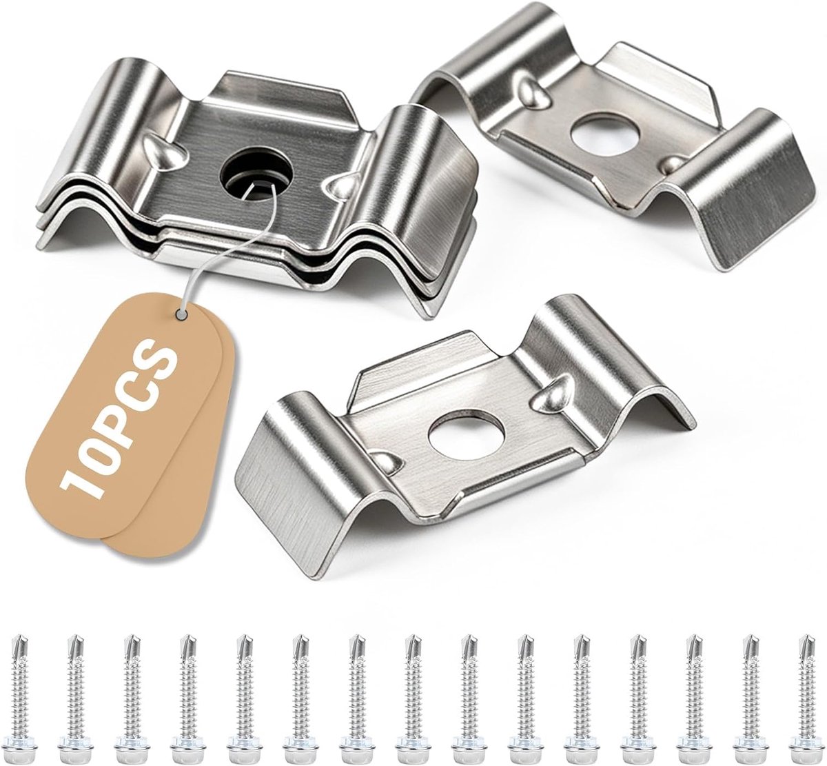 Dubbele stang mat hek accessoires - V2A roestvrij staal - weerbestendig en roestvrij - voor stevige bevestiging - ShopVlot
