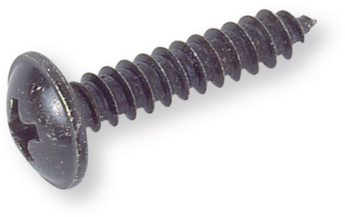 Berner schroef 4,8 x19 DIN 968-Platbolkop met flens, PH, Staal, Black zinc plated, X 100 STUKS