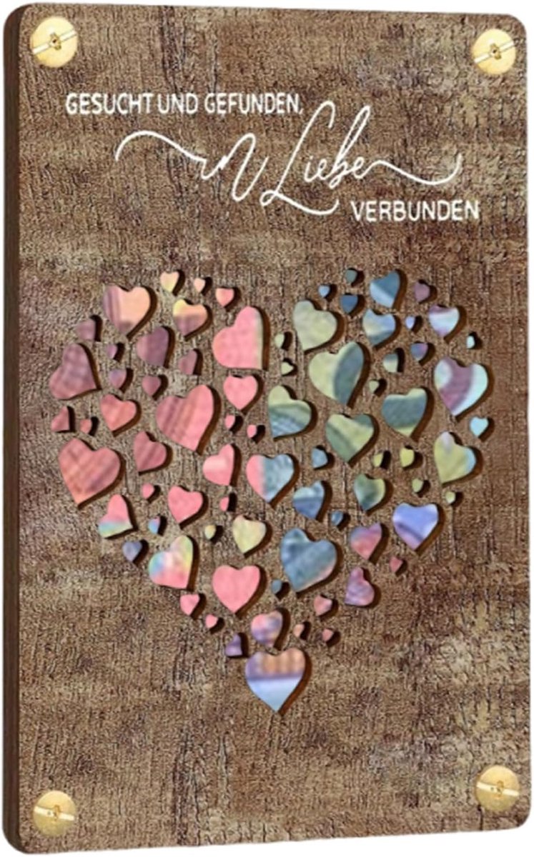 Geldcadeau, huwelijkscadeau, hout, bruiloftskaart, gepersonaliseerde wenskaart van hout, origineel geldgeschenk voor - ShopVlot