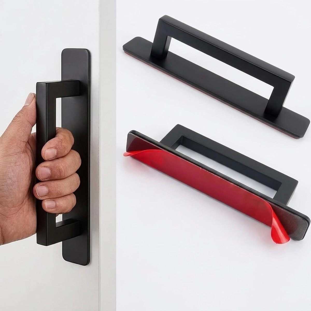 Meubelgrepen 150 x 25 mm - zelfklevend zwart - sterke hechting - ideaal voor kastdeuren - ShopVlot
