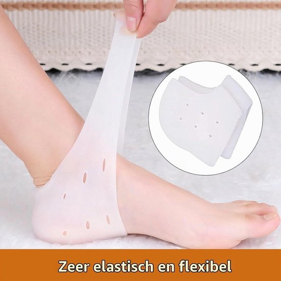 Zachte silicone hielbescherming, 4 paar hielkussens voor hielspoor, comfortabele inlegzolen voor pijnverlichting en ondersteuning — afbeelding 4