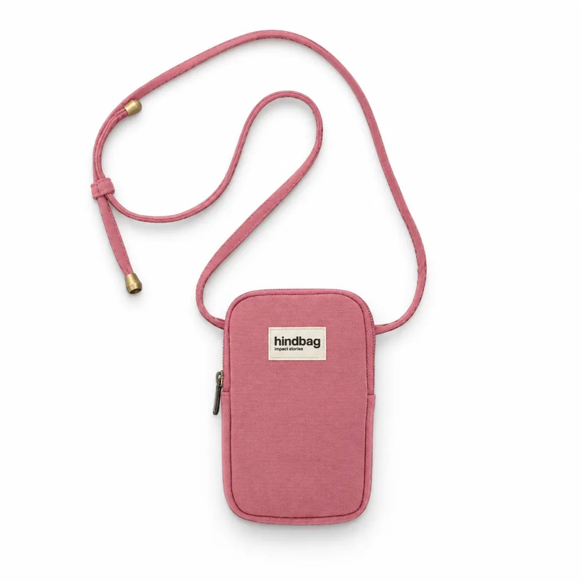 Hindbag telefoontas Bill roze - biologisch katoen