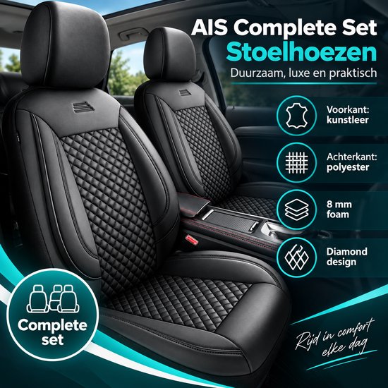 Stoelhoezen Suzuki Swift 5 - Complete set - Zwart kunstleer - AIM