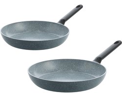 BK Blue Label Granite keramische antiaanbak koekenpannenset 2-delig - 24/28cm - PFAS-vrij -…