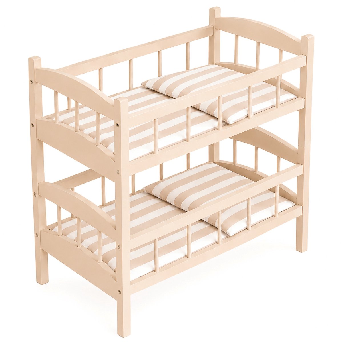 howa Houten Poppenbed Stapelbed “stripes” voor poopen tot 48 cm, deelbaar, beige 24403