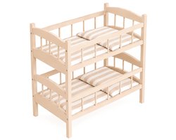 howa Houten Poppenbed Stapelbed “stripes” voor poopen tot 48 cm, deelbaar, beige 24403