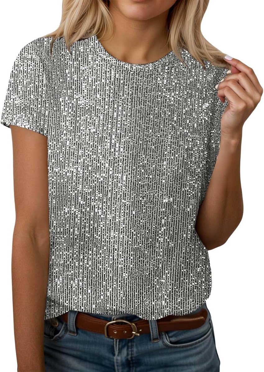 Glitter T-shirt met korte mouwen
