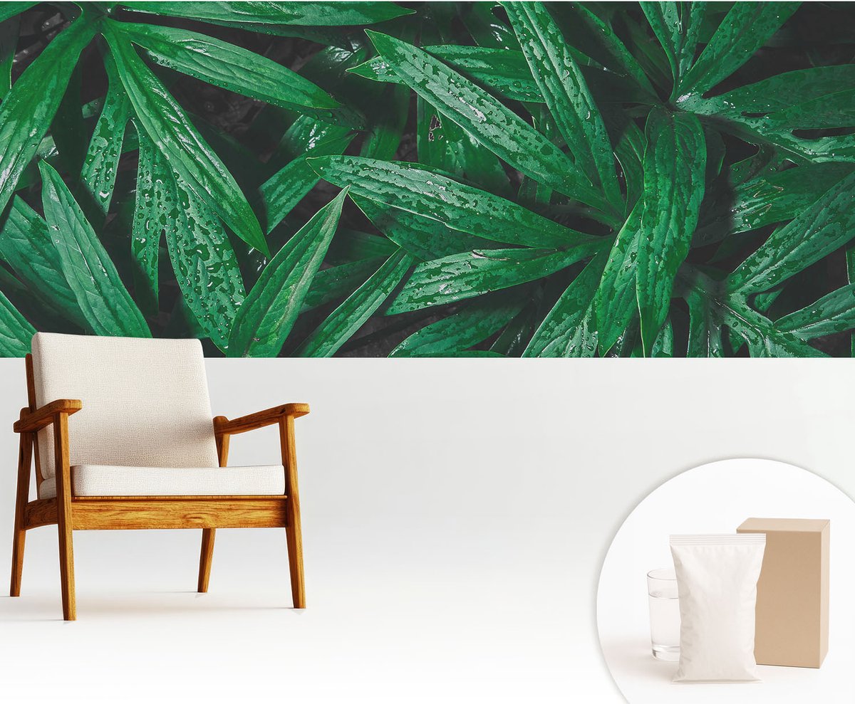 Wallfluent Fotobehang - Groente Vliesbehang - 250x104 cm - Natuurlijke Begroeiing Fotobehang Vlies - Woonkamer behang Bloemen En Planten - Muurschildering - Woonkamer behang