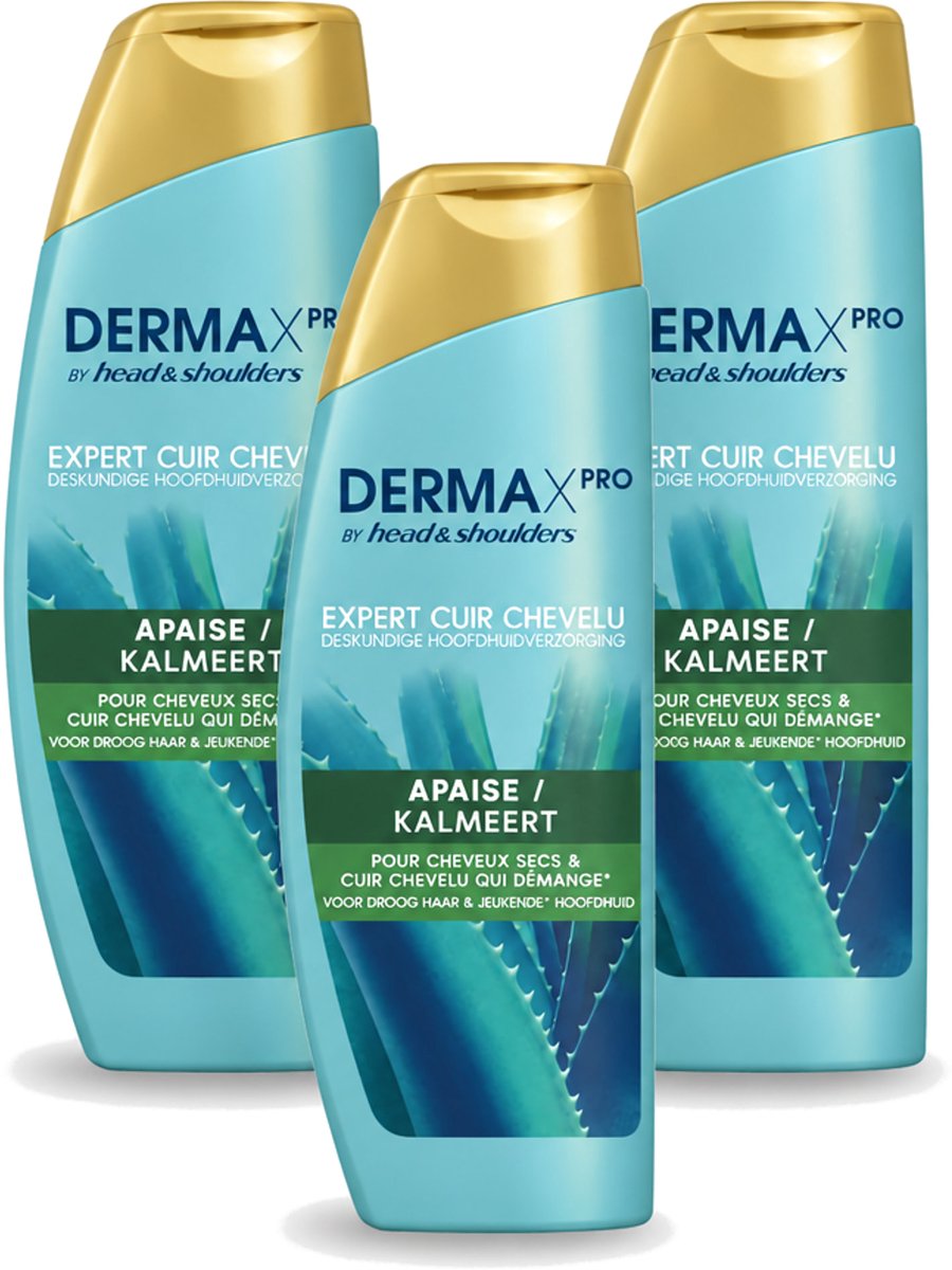 3 x Head & Shoulders - DermaX Pro - Anti-Roos Shampoo - Kalmeert - 470 ml - Voordeelverpakking - 3 stuks