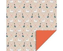 Product afbeelding van Het Inpakhuis - Cadeaupapier - Inpakpapier - Kadopapier - Sinterklaas - Pakjesavond - Patchwork Blue - Orange Red - 70cm x 3mtr
