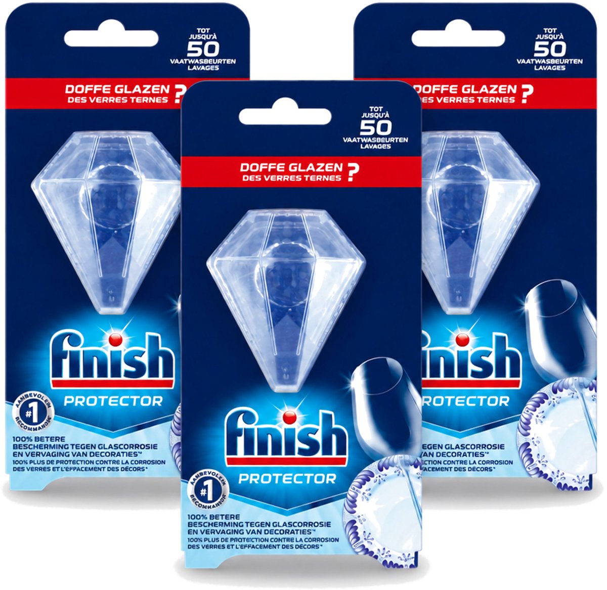 3 x Finish Protector - Extra Glans - Anti-Corrosie & Anti-Vervaging - Tot 50 Afwasbeurten - Voordeelverpakking - 3 stuks