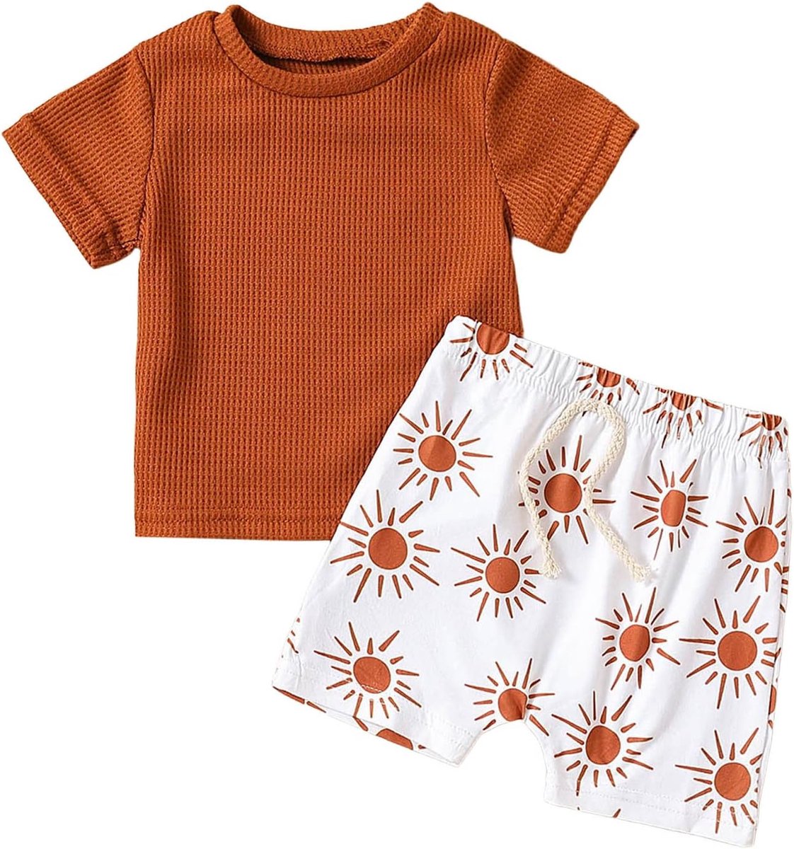 Set voor jongens, 2-delig, katoen, T-shirt, shorts, effen, marineblauw, zomer, kinderen, 3-8 jaar, comfortabel, A76