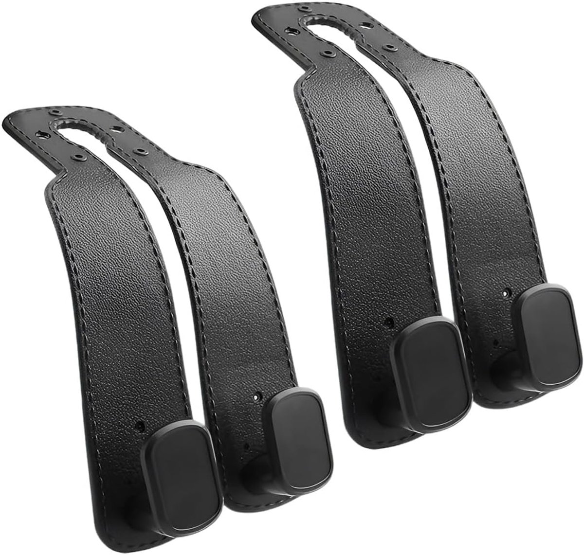 2 stuks autohaken, zwarte autoaccessoires, multifunctionele haken voor auto, seat, hoofdsteun, deur, dashboard, organizer voor auto, interieur, SUV, vrachtwagen, bestelwagen