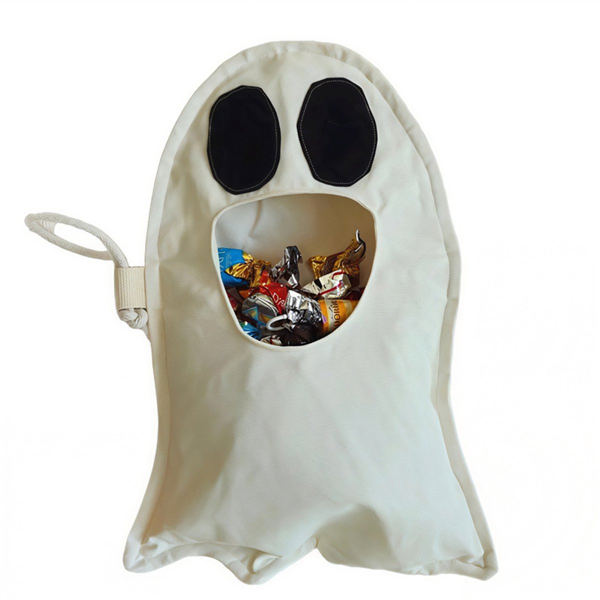 Gepersonaliseerd Halloween-traktatiezakje – Halloween-snoepzakje voor kinderen – Wit 'trick-or-treat'-uitdeelzakje