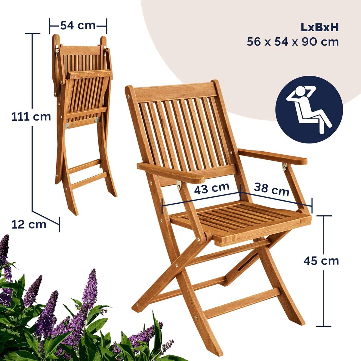 Balkonmeubelset 2 personen Weerbestendig hout FSC.-gecertificeerde stoelen Opvouwbaar 160kg belastbaar Balkon tuin terrasmeubelen 3-delig acacia