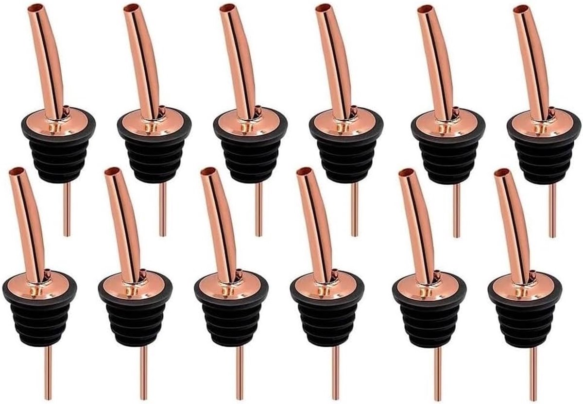 Schenktuit koper x 12 bar cocktail gedistilleerde drank, middelgrote doorstroming, aanpasbaar, voor alle soorten flessen, baraccessoires
