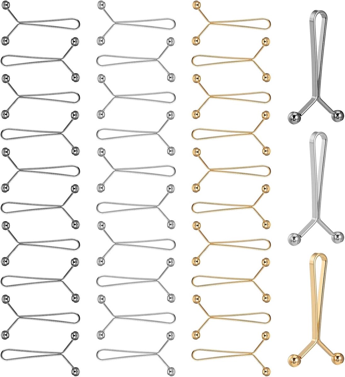 36 stuks broek strakker maken verkleineren clip verstelbare taillespanner geen naaien broekknoop jeans knoopnaalden knopen voor jeans rok T-shirts (goud, zwart, zilver)