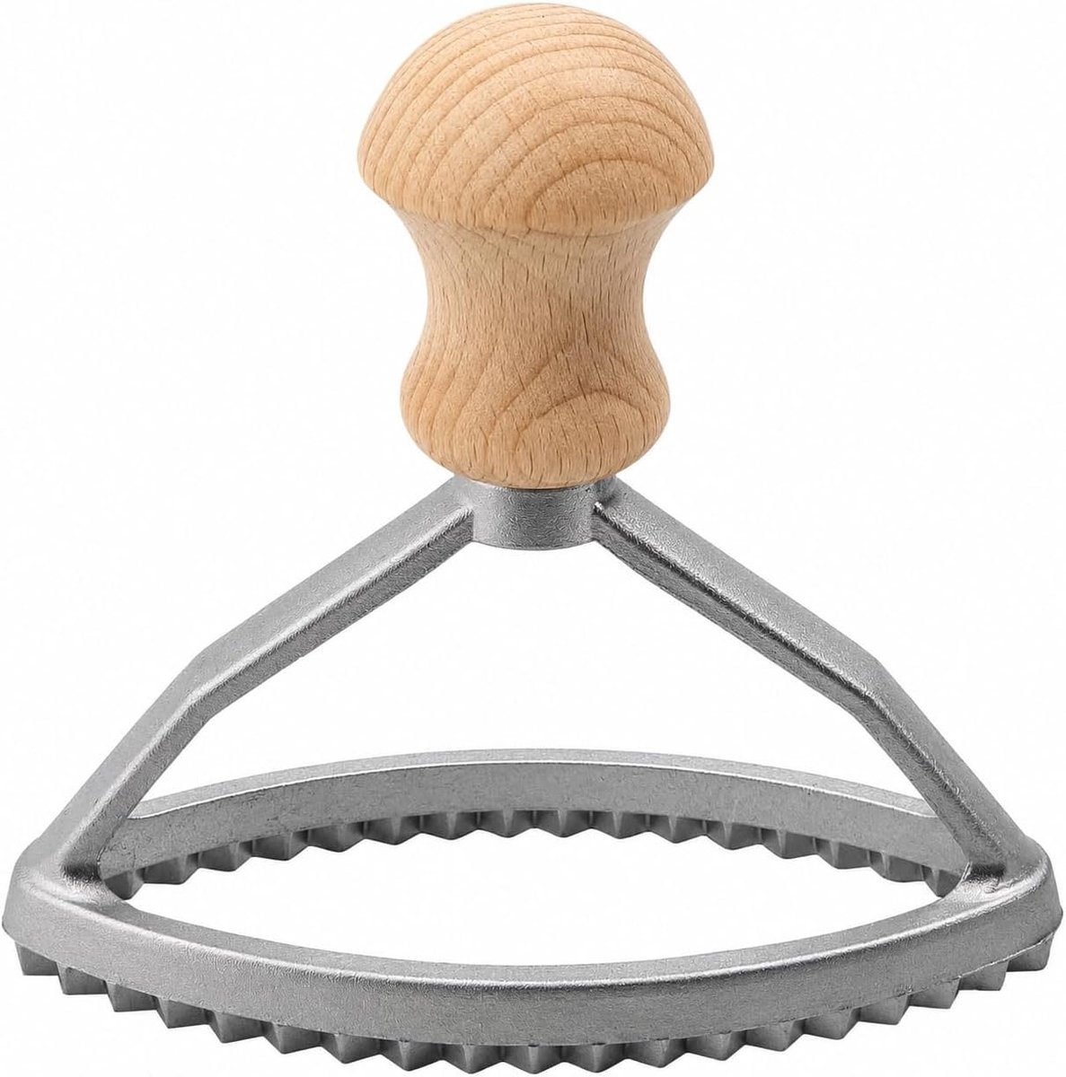 4-inch door 2-inch aluminium ovale Ravioli stempel met Beechwood handvat
