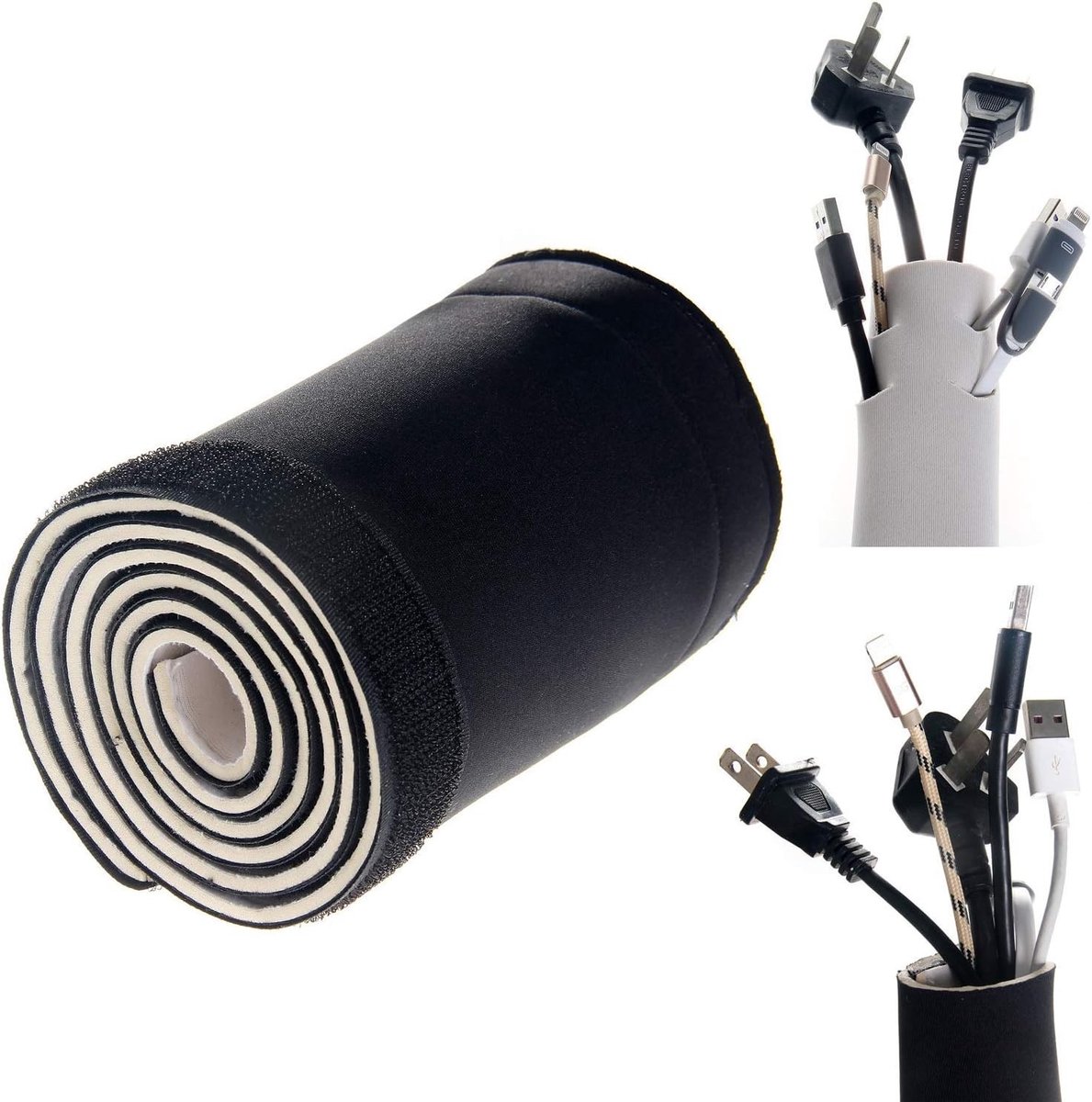 Neopreen Kabelslang Sluiting voor Kabelbescherming en Kabelbeheer, Herbruikbare Kabelsheath voor TV, Computer en Audio, 3m TKB5061
