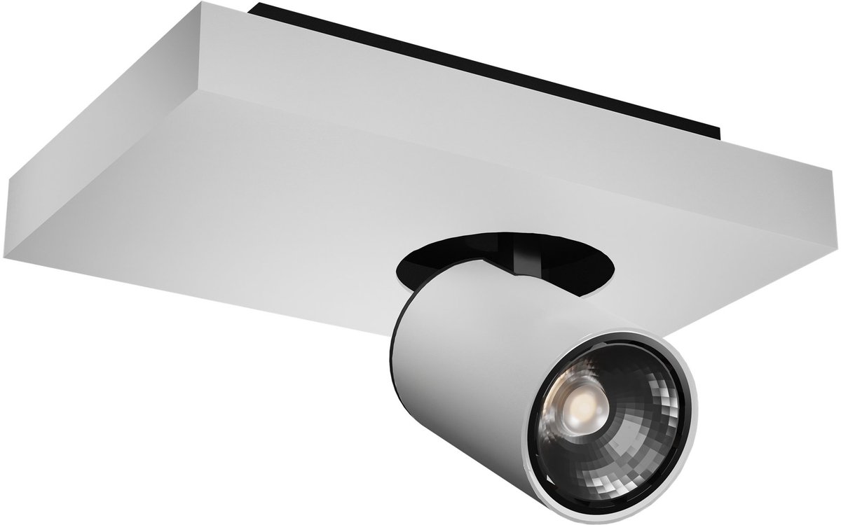Nysit opbouwspot vierkant, GU10-fitting, 4,5W dimbare LED-lamp inbegrepen, 2800K warm wit, IP20