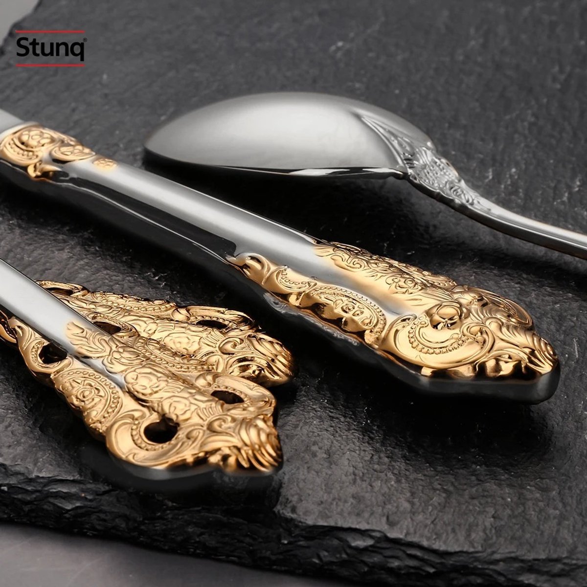 Stunq® Royal Vintage Bestekset 30-delig RVS met Gouden Accenten