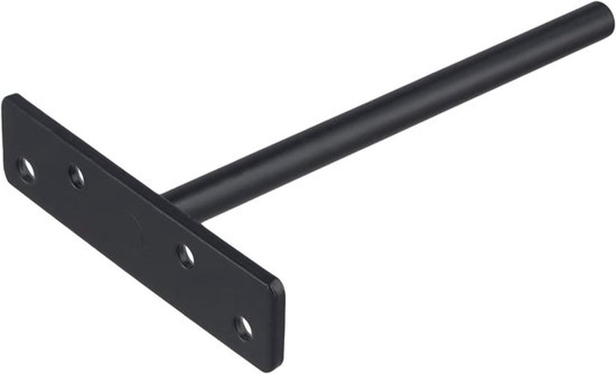 Verborgen zwevende plankbeugels, zwarte metalen wandplanksteunen voor houten planken, 15,5 cm, 6 stuks met schroeven voor een moderne inrichting