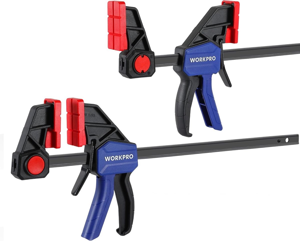 Machineklem - Metaalkleurig - 305 mm - Houtbewerkingsslangklem met 136 kg klemkracht - Voor houtbewerking en doe-het-zelf