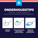 Onderhoudstips: laat de pan afkoelen, vaatwasserbestendig maar handwas heeft voorkeur, berg op met panbeschermers.