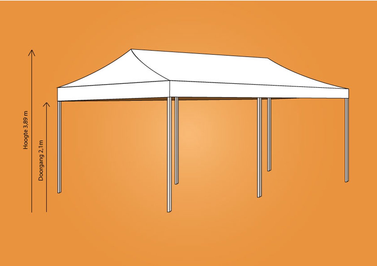 Ambisphere - Plooitent 4x8 - Vouwtent 4x8 - Easy Up 4x8 - ALU - Kleur: WIT