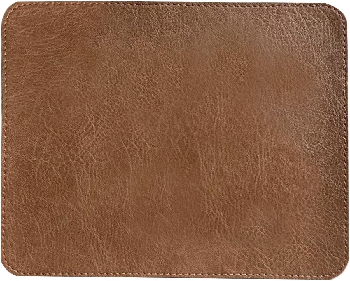 Gaming Muismat voor Laptop en Computer - Leer, Antislip, Vintage Stijl - 24 x 20 cm, Perfect voor Kantoor en Thuisgebruik