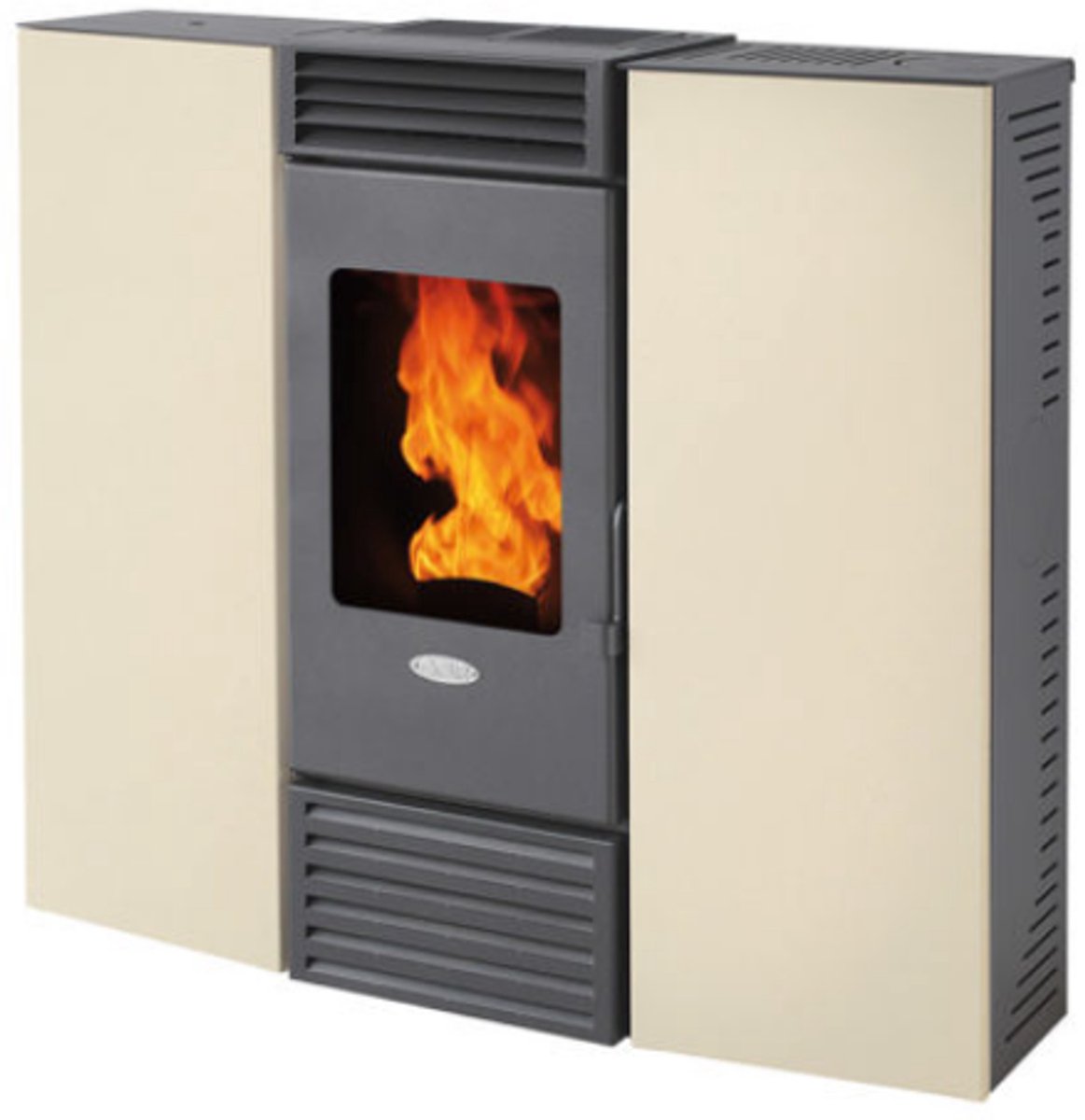 Fair Pelletkachel XSC10 Slim – 10 kW – Ultra-Slank Design – Semi-kanalisatie – Tot 280 m³ – Crème