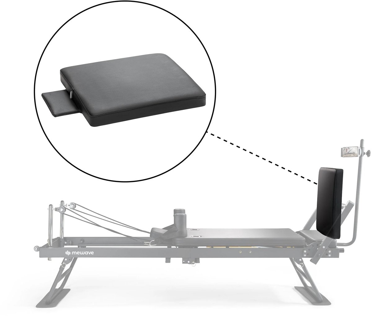 Mewave© Pilates Jumpboard voor Reformer Pro - Reformer Springplank - Zwart