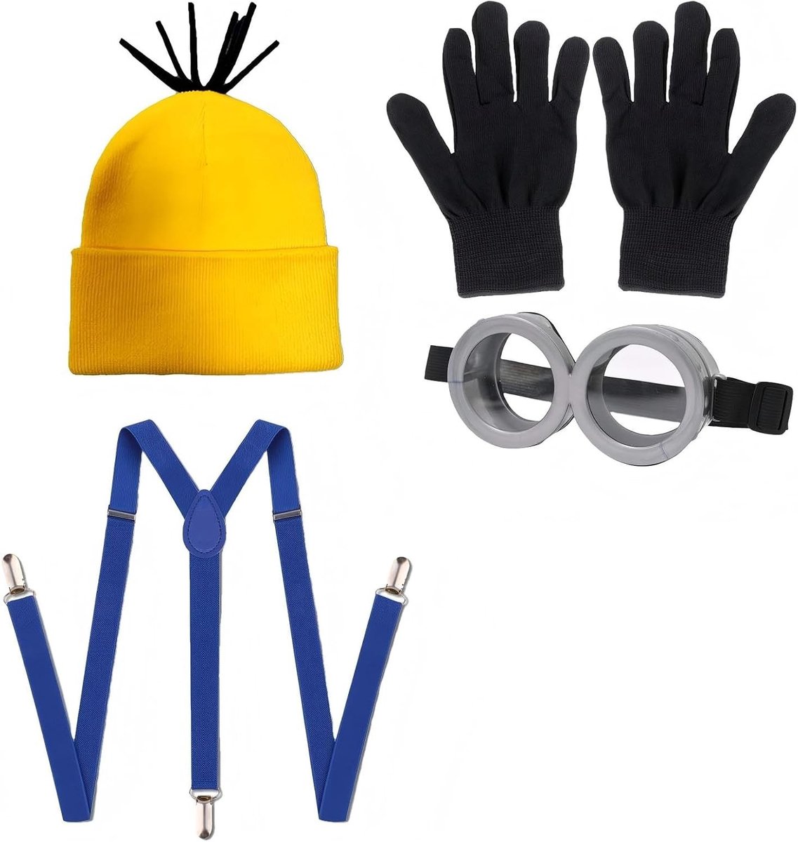 Mannelijk Kostuum Accessoire voor Halloween Cosplay - Compleet Pakket voor een Indrukwekkende Look met Minion Thema, Perfect voor Feestjes en Evenementen
