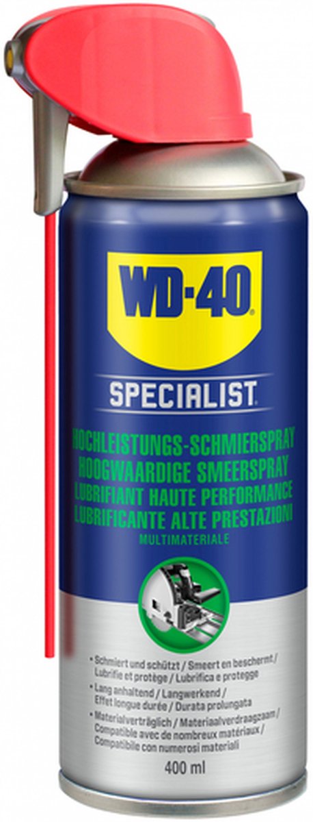 WD-40 Specialist® Smeerspray met PTFE - 400ml - Smeerolie - Smeermiddel - Voor gereedschap en machines