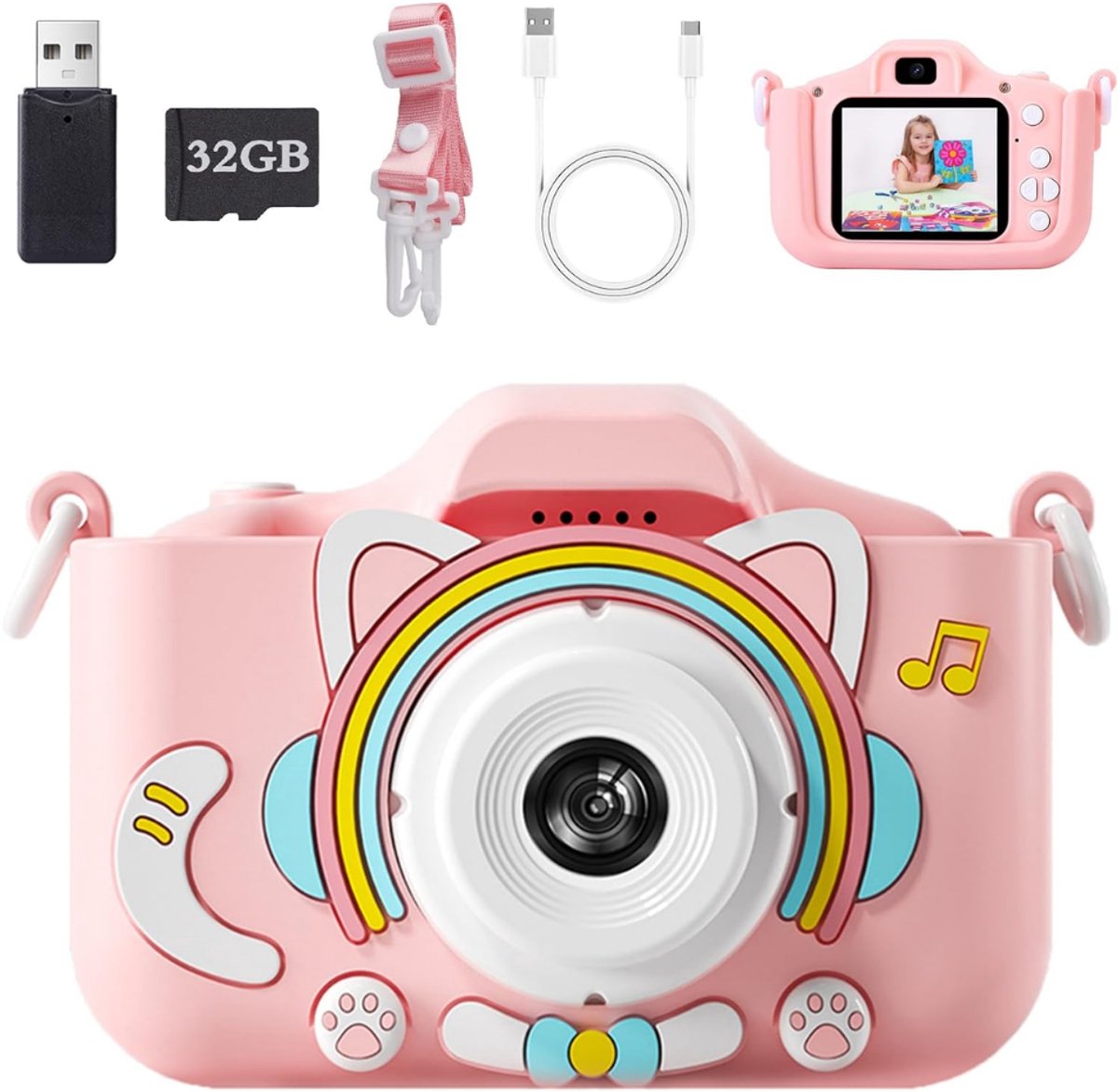 DYVNS® Instant Kindercamera - Digitale Camera - Voor Kinderen - Foto en Video - Roze