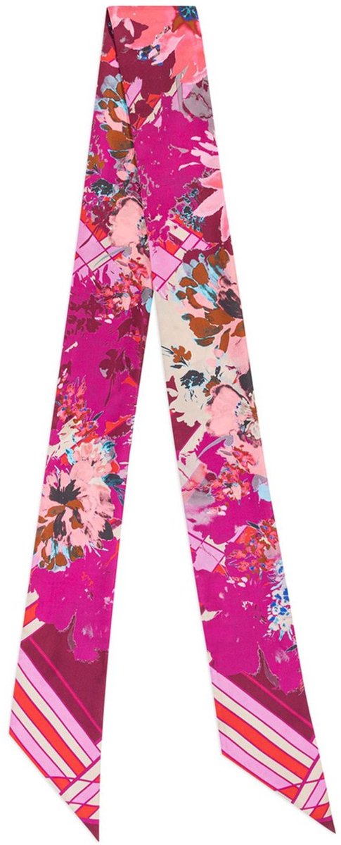 ROECKL sjaal Check & Flowers 11x200 Multi Magenta paars