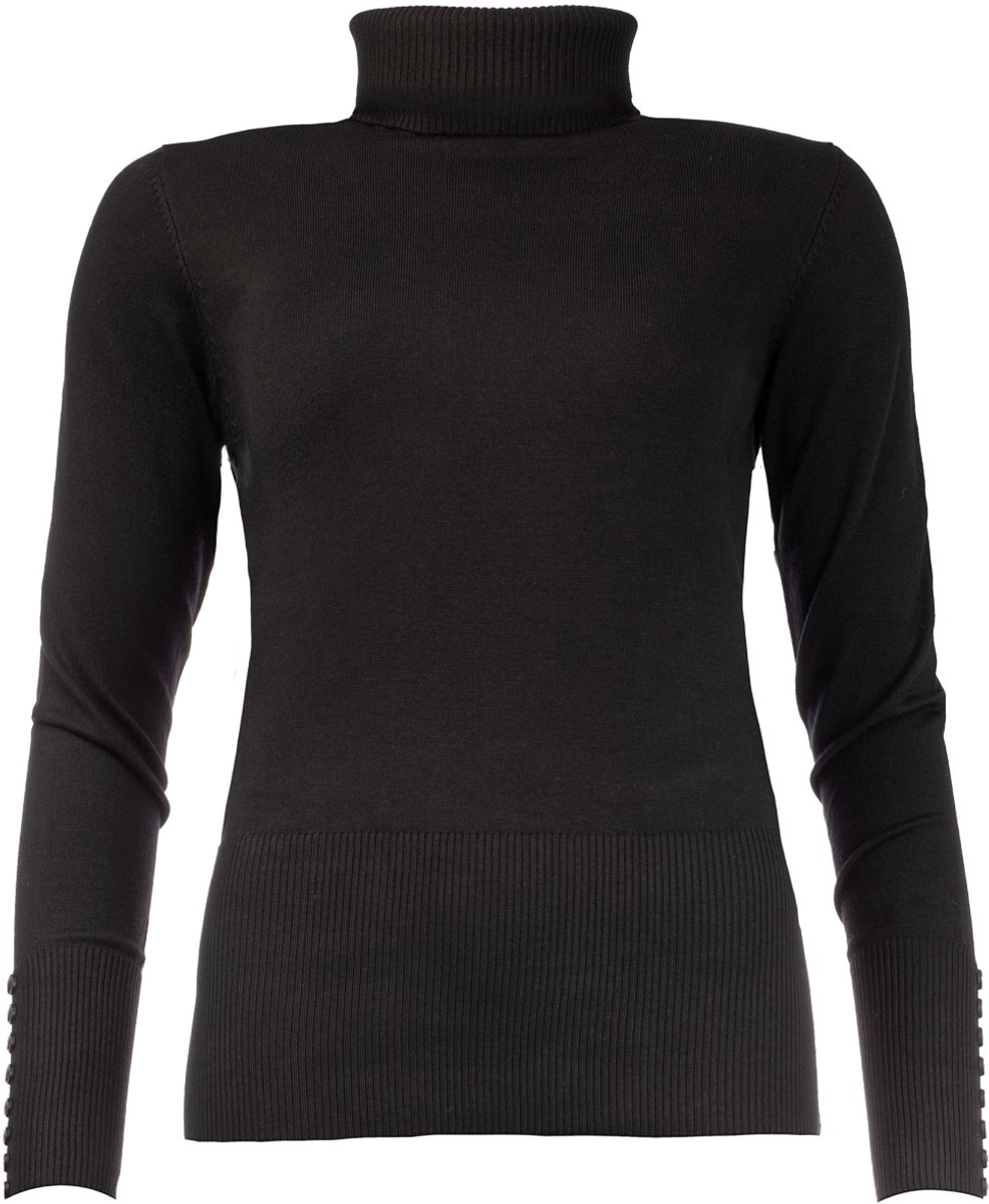 NED zwarte dames trui   Colkraag   Regular fit   Lange mouw Zwart XL