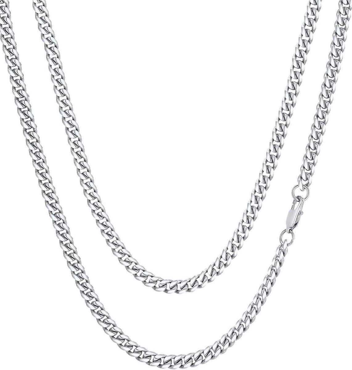 Stijlvolle RVS Herenketting met Curb Chain van 6 mm Breed, Verkrijgbaar in 45 cm en 75 cm - Perfect voor Verjaardag en Kerstcadeau