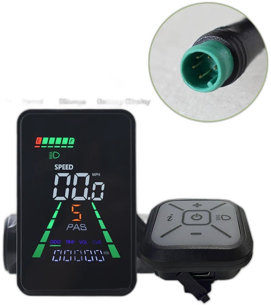 Currero Fatbike Scherm - LCD Display - Schermpje - E-Bike Accessoires - Elektrische Fiets - Dashboard - Snelheidsmeter - Kinderen & Volwassenen