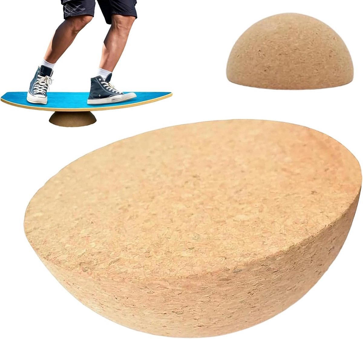 Half kurk schijf voor balansborden - Diameter 15 cm, hoogte 7 cm, ideaal voor kinderen en volwassenen, verbeter balans en coördinatie