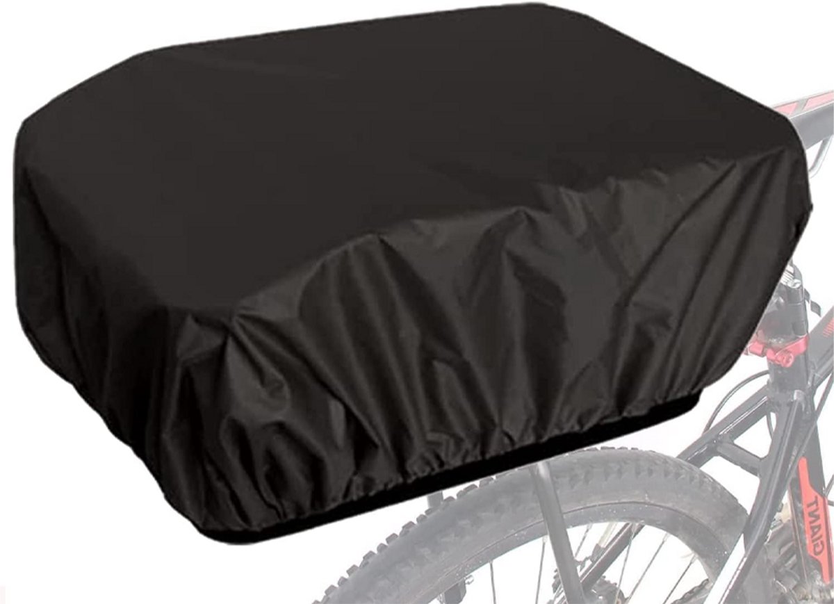 Regenhoes voor fietsmand - fietsmandhoes - regenhoes voor fietstas achterop - stofhoes voor fietsmand van een elektrische fiets - waterdicht, stofdicht en zonwerend - klein formaat - geschikt voor voor- en achtermanden - 45*37 cm - Zwart